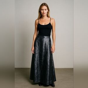 Deadstock Le Chateau Metallic Maxi Skirt Size 5/6 Whimsigoth Sheer Vintage Y2K